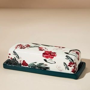 Anthropologie Holly and Pear Butter Dish